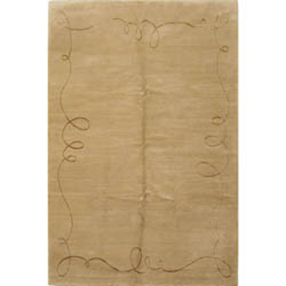 6x9 Moss, Gold, Color Hand Knotted  Wool & Silk Modern Oriental Rug