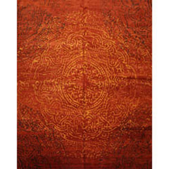 8x10 Terracotta, Gold, Color Hand Knotted Tamarian 100% Wool Modern Oriental Rug