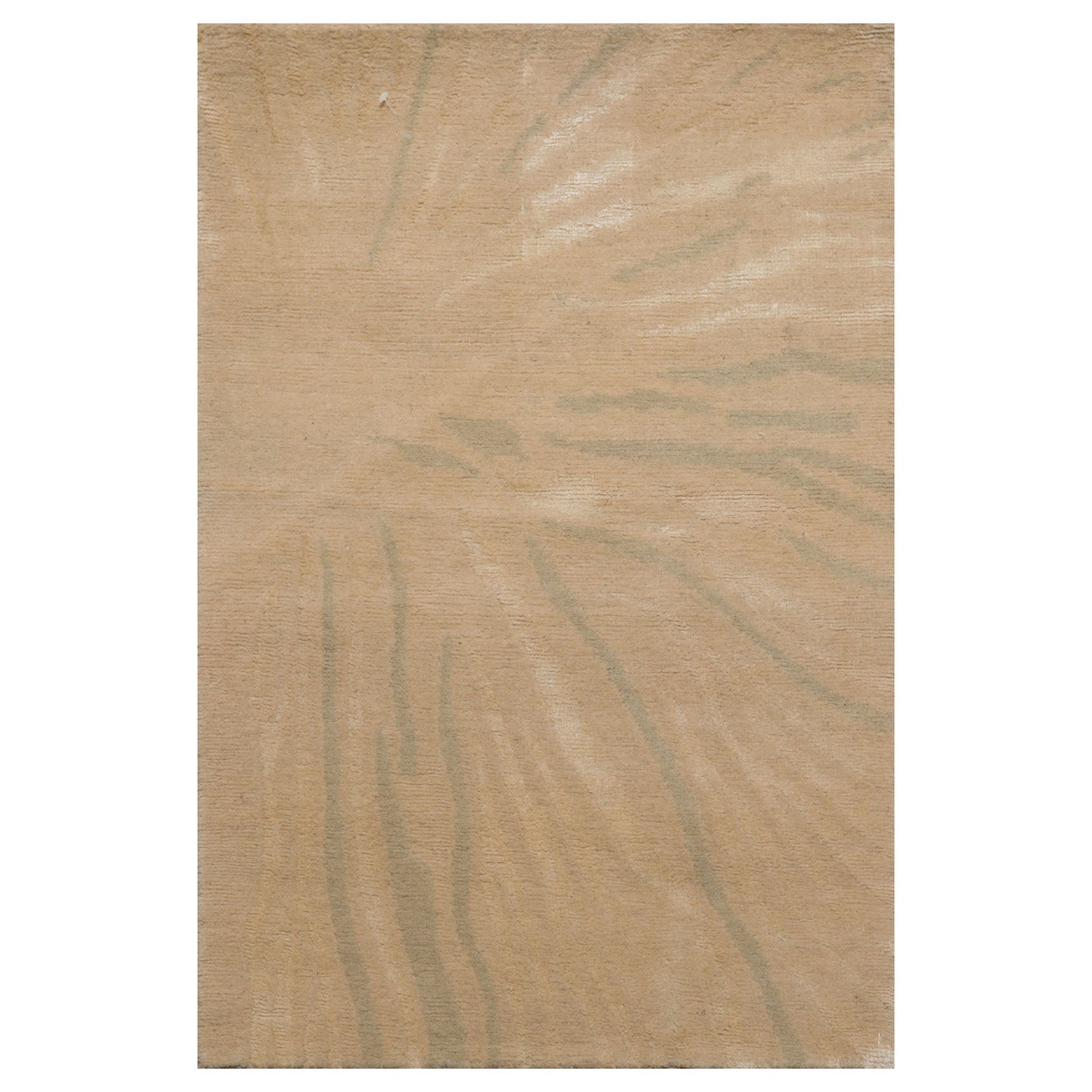 Knotted Rug Beige Gray Hand Knotted 2'x3' Tibetan Modern Contemporary Wool and Silk Oriental Area Rug