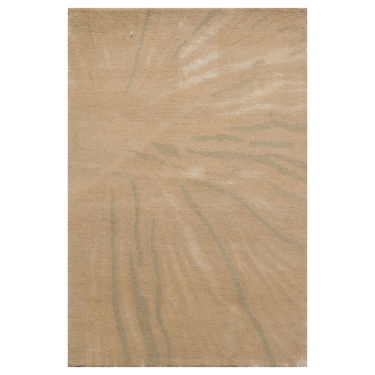Knotted Rug Beige Gray Hand Knotted 2'x3' Tibetan Modern Contemporary Wool and Silk Oriental Area Rug