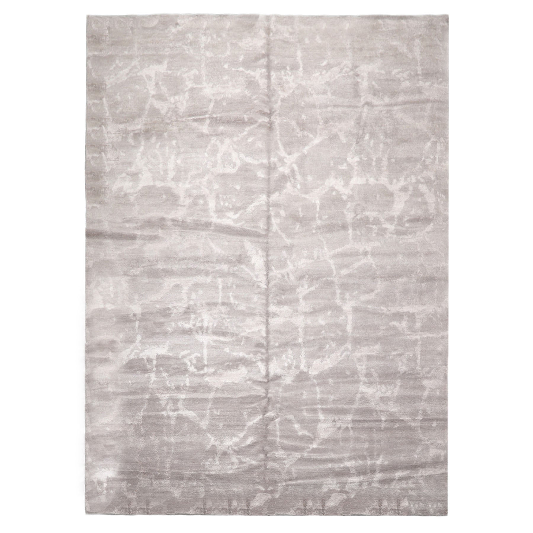 Knotted Rug Tone on Tone Taupe Hand Knotted 10'x14' Tibetan Modern Contemporary Wool and Silk Oriental Area Rug