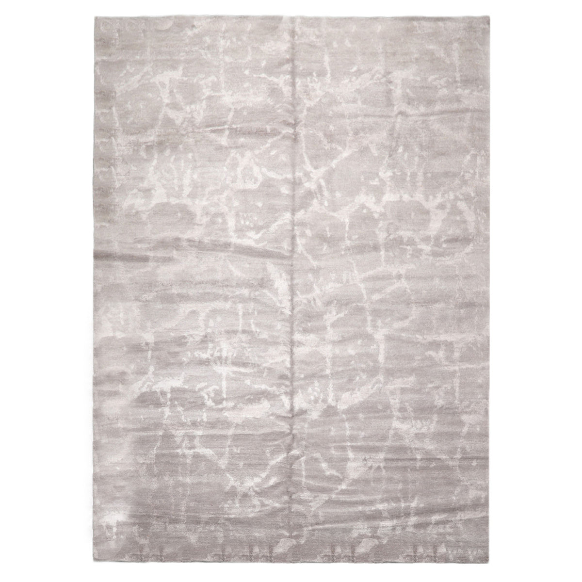 Knotted Rug Tone on Tone Taupe Hand Knotted 10'x14' Tibetan Modern Contemporary Wool and Silk Oriental Area Rug