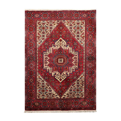 3x5 Red, Ivory, Blue Color Hand Knotted Bidjar 100% Wool Traditional Oriental Rug