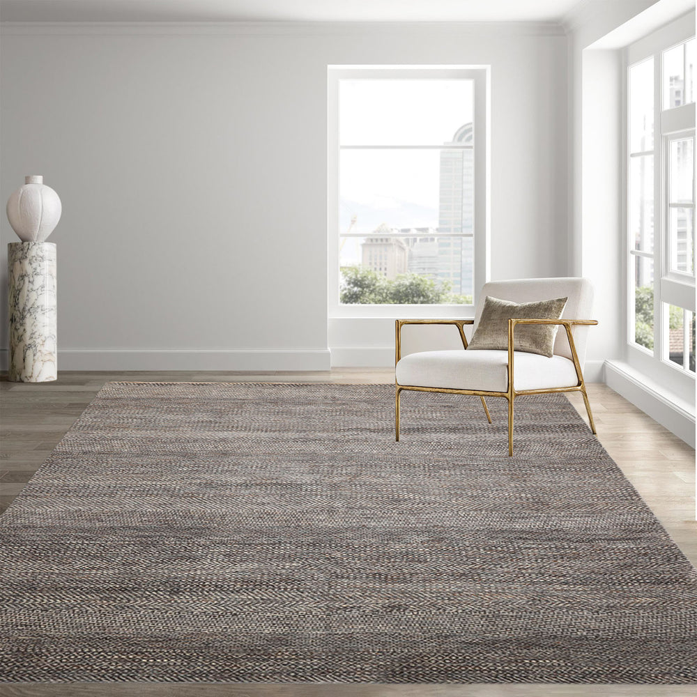 8x10 Ivory, Gray, Brown Color Hand Knotted  100% Wool Modern Oriental Rug