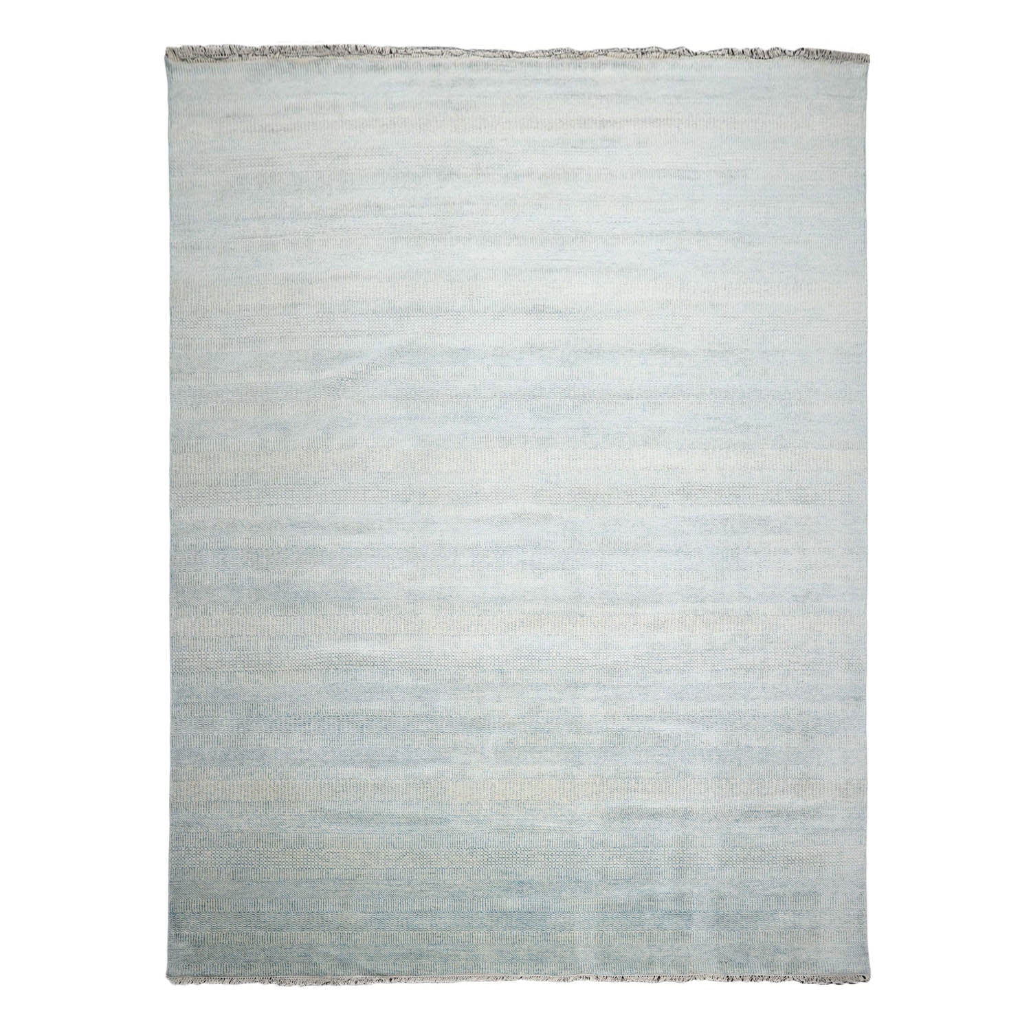 Multi Size Ivory Aqua Color Hand Knotted  Wool & Silk Modern Oriental Rug