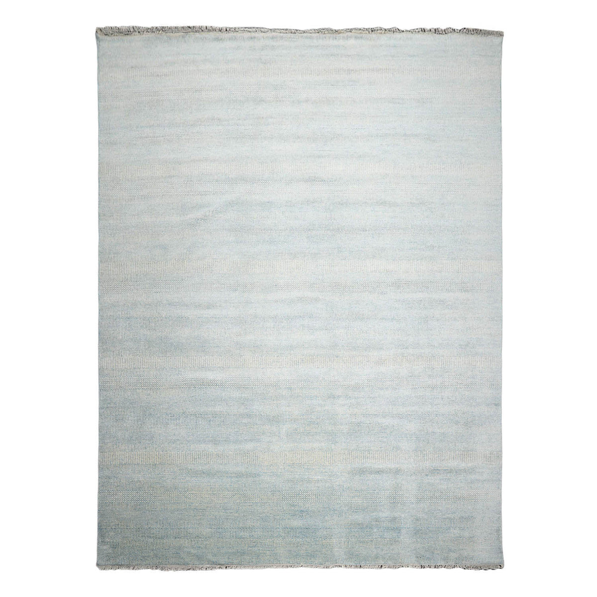 Multi Size Ivory Aqua Color Hand Knotted  Wool & Silk Modern Oriental Rug
