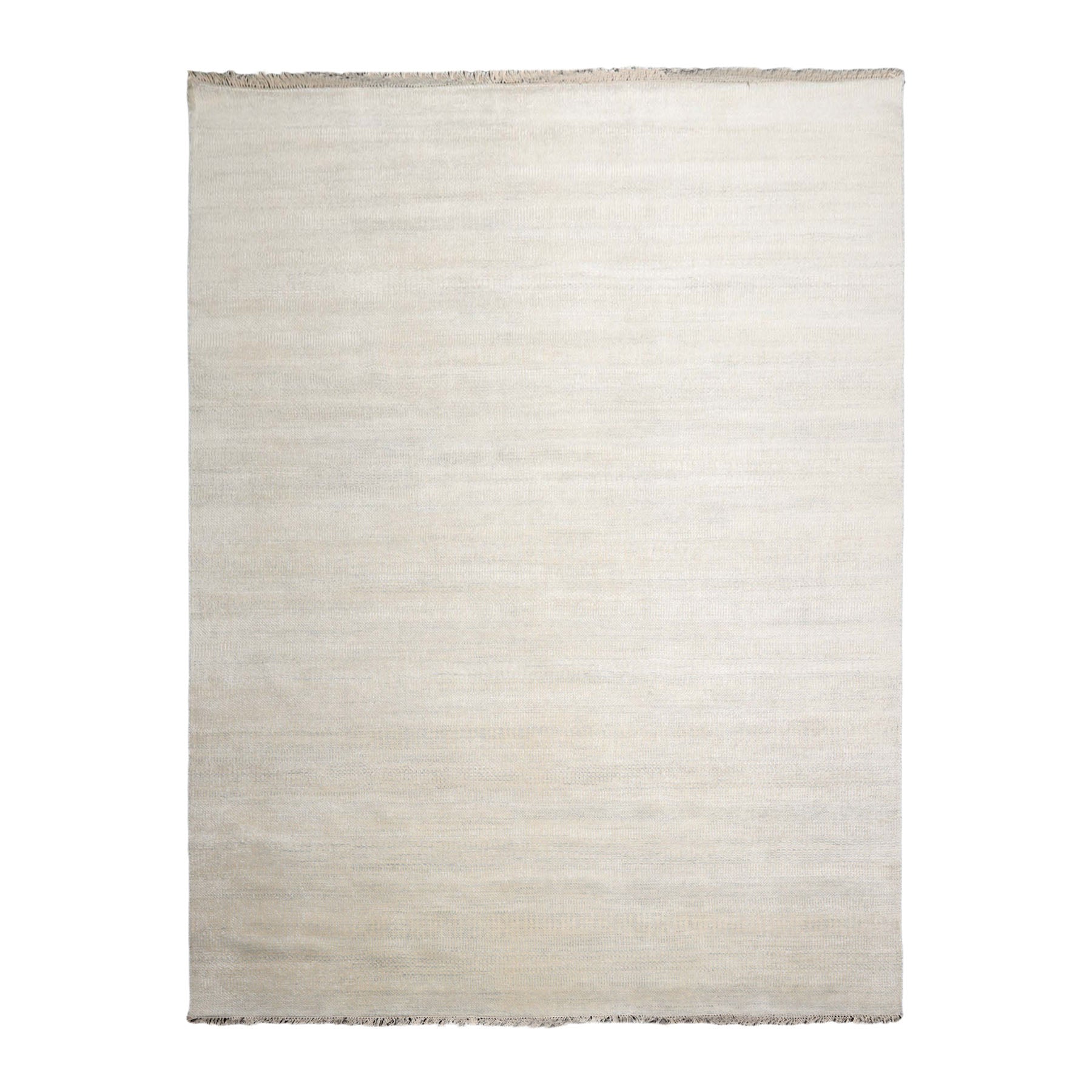 Knotted Rug Beige Gray Hand Knotted Multi Size Wool and Silk Modern Rugs