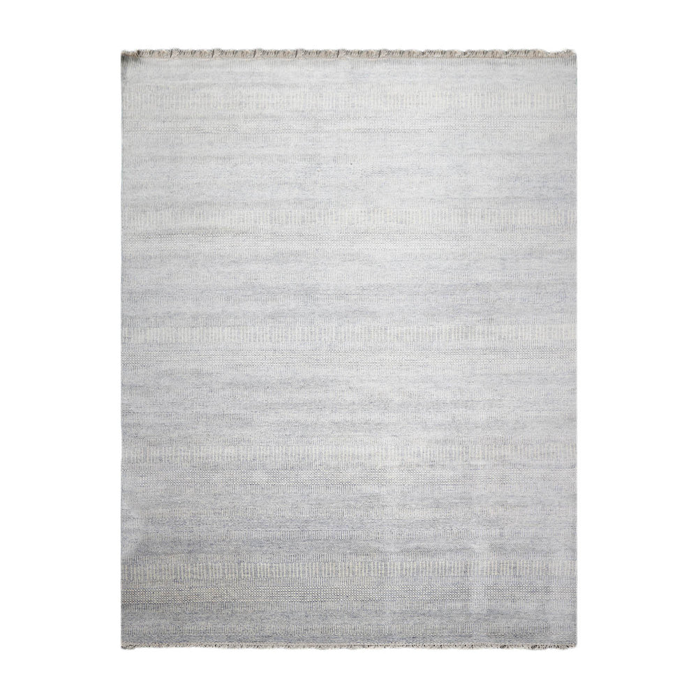 Multi Size Ivory Blue Color Hand Knotted  Wool & Silk Modern Oriental Rug