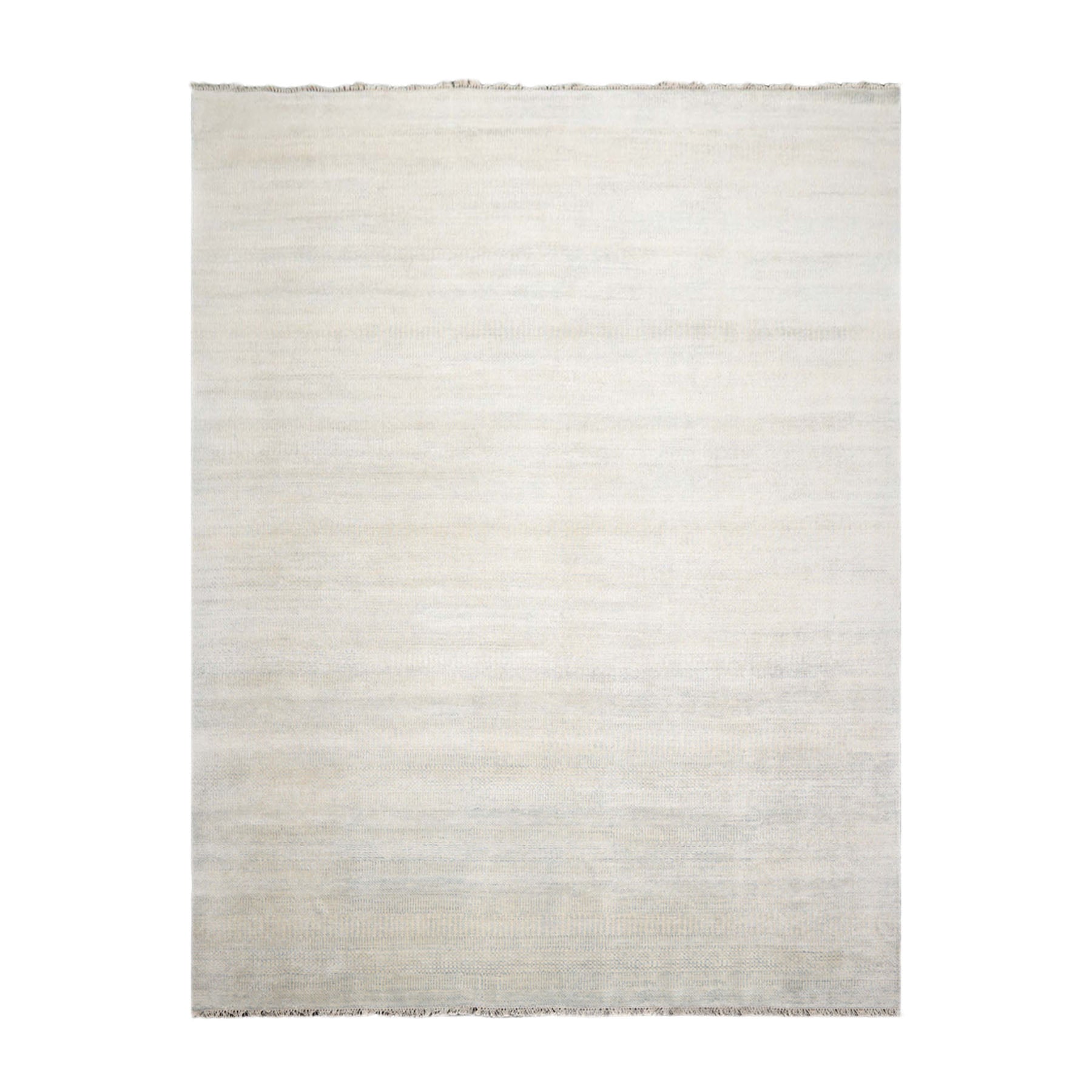 Knotted Rug Beige Gray Hand Knotted Multi Size Wool and Silk Grass Modern Rugs