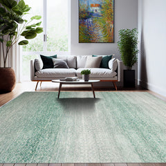 9x12 Green, Beige, Gray Color Hand Knotted  100% Wool Modern Oriental Rug