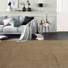 6x9 Tone on Tone Beige, , Color Hand Knotted  Wool & Silk Modern Oriental Rug