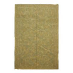 Knotted Rug Lime Light Gold Hand Knotted 6'x9' French Aubusson Savonnerie Asmara Traditional 100% Wool Oriental Area Rug
