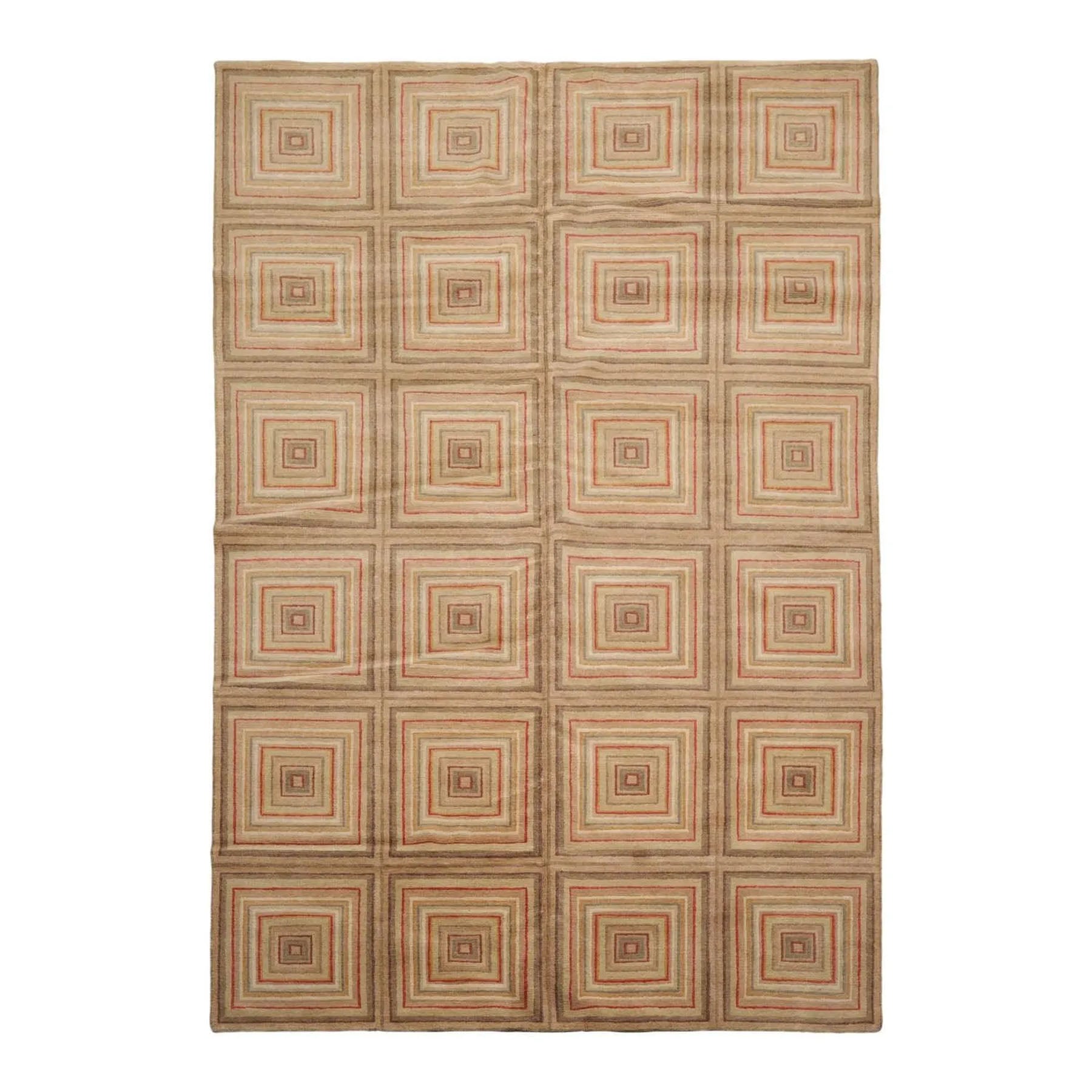 Knotted Rug Tan Beige Hand Knotted 6'x9' Tibetan Modern Contemporary 100% Wool Oriental Area Rug