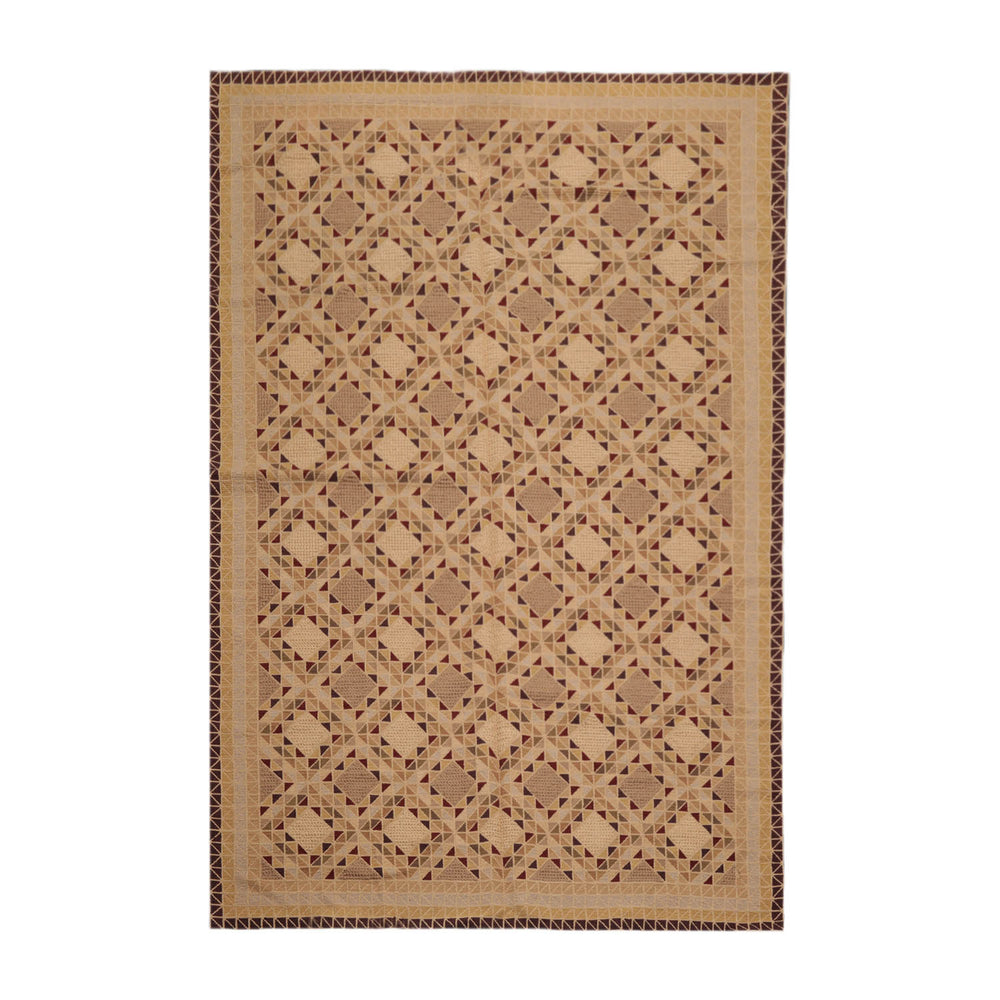 6x9 Tan, Brown, Chocolate Color Hand Knotted Soumak 100% Wool Traditional Oriental Rug