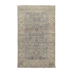 3x5 Gray, Beige, Taupe Color Hand Knotted Oushak 100% Wool Traditional Oriental Rug