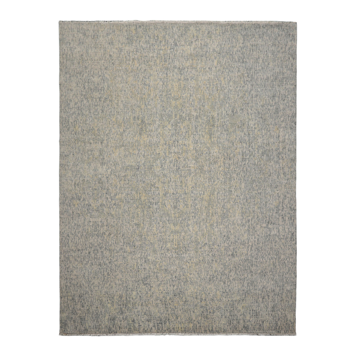 Knotted Rug Gray Slate Hand Knotted 9'x12' Tibetan Sherpa Modern Contemporary 100% Wool Oriental Area Rug