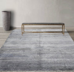 8x11 Gray, Slate, Color Hand Knotted Tibetan 100% Wool Modern Oriental Rug
