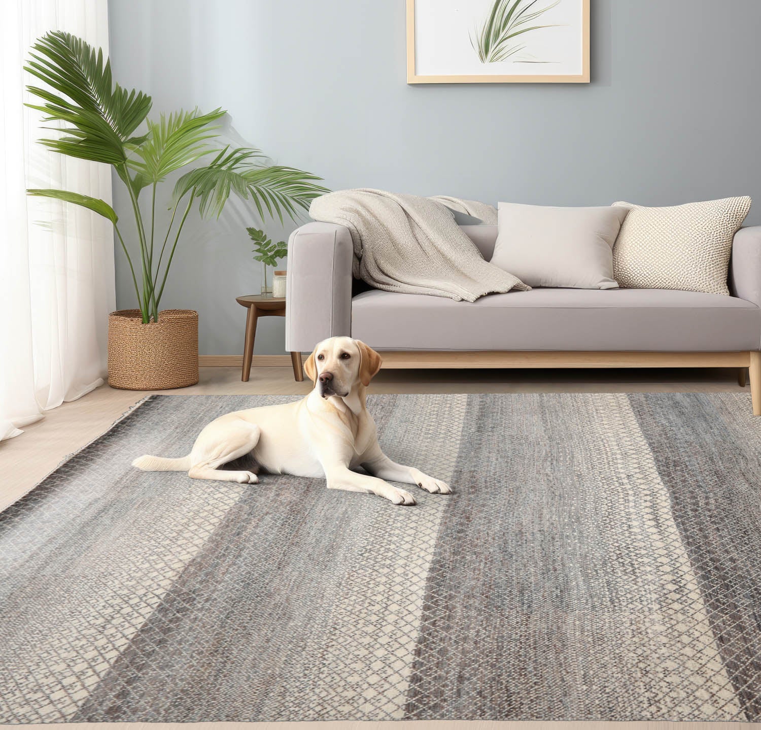 8x10 Beige, Gray, Brown Color Hand Knotted  Wool & Bamboo Silk Modern Oriental Rug