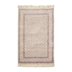 3x5 Cream, Rust, Blue Color Hand Knotted Boteh 100% Wool Traditional Oriental Rug
