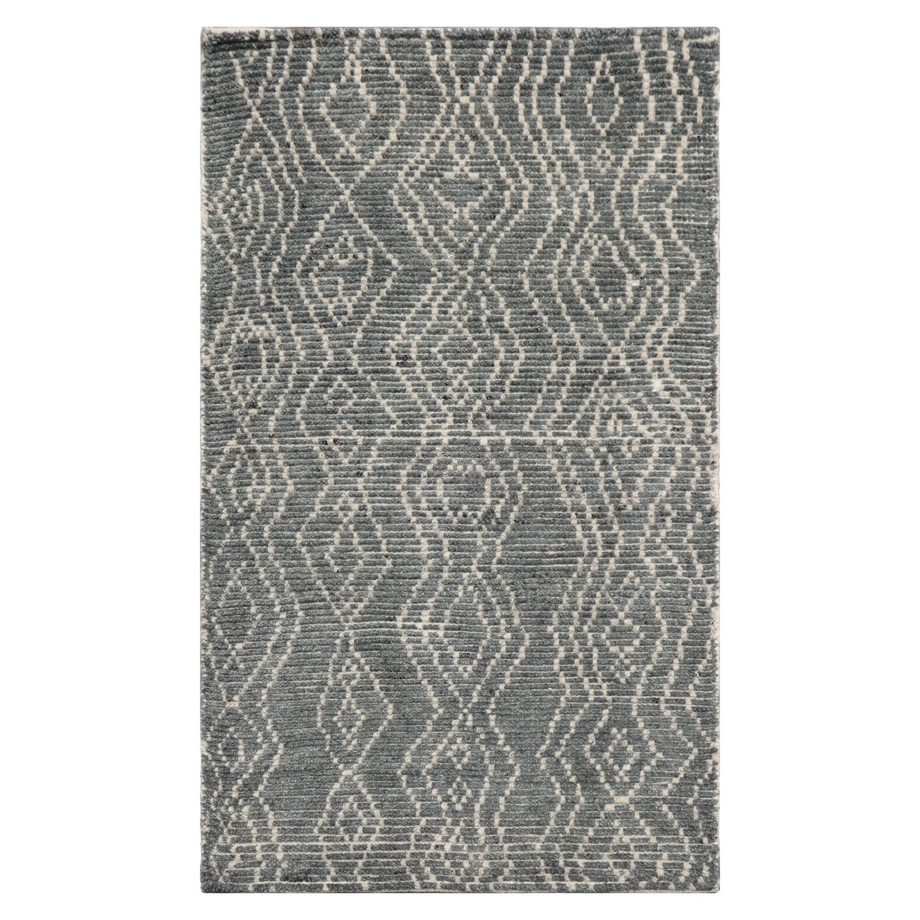 Knotted Rug Celadon Hand Knotted 3'0''x5'0" Afghan Moroccan Modern Contemporary Tribal Wool Oriental Area Rug