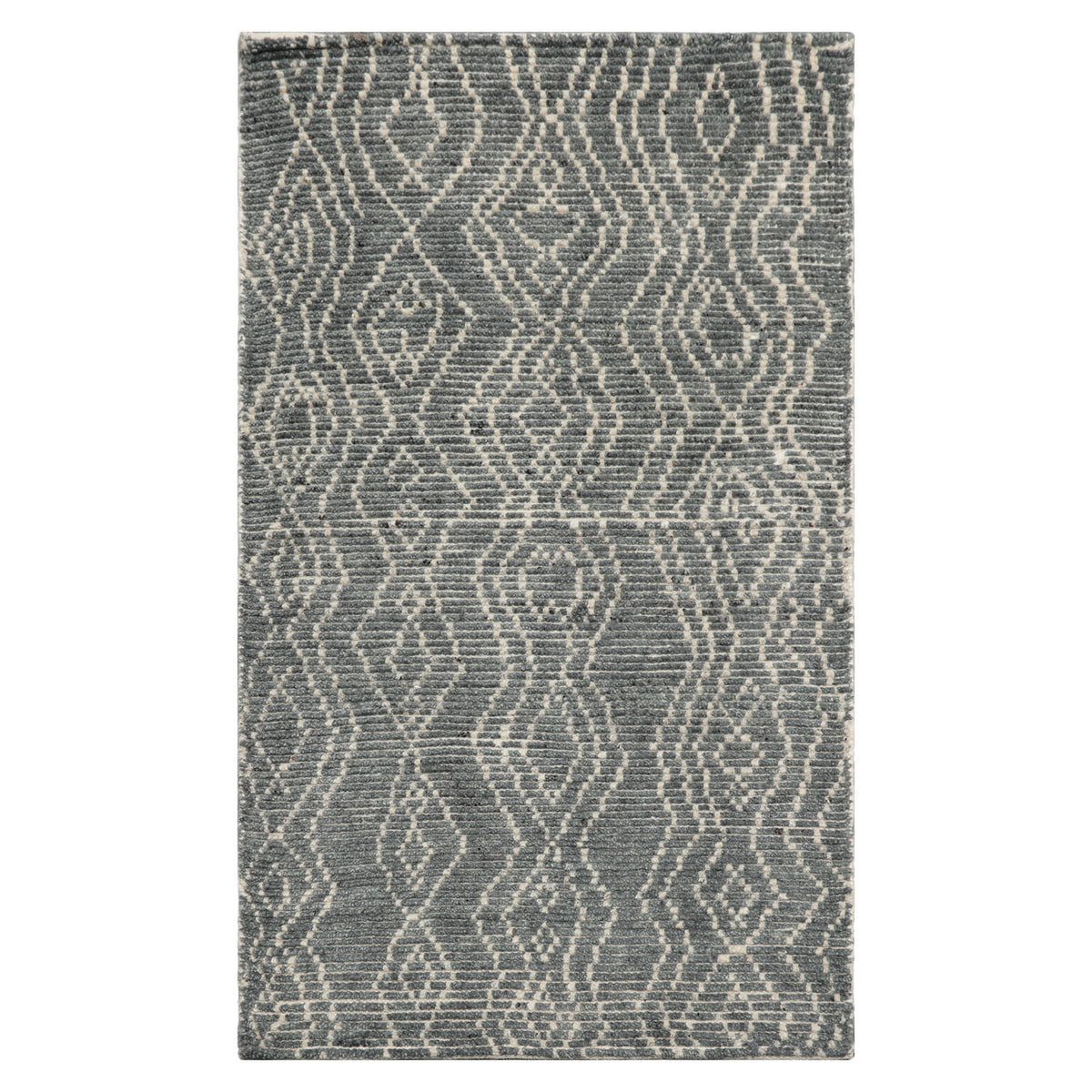Knotted Rug Celadon Hand Knotted 3'0''x5'0" Afghan Moroccan Modern Contemporary Tribal Wool Oriental Area Rug