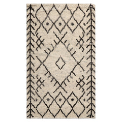 Knotted Rug Ivory Hand Knotted 3'0''x5'0" Afghan Moroccan Modern Contemporary Tribal Wool Oriental Area Rug