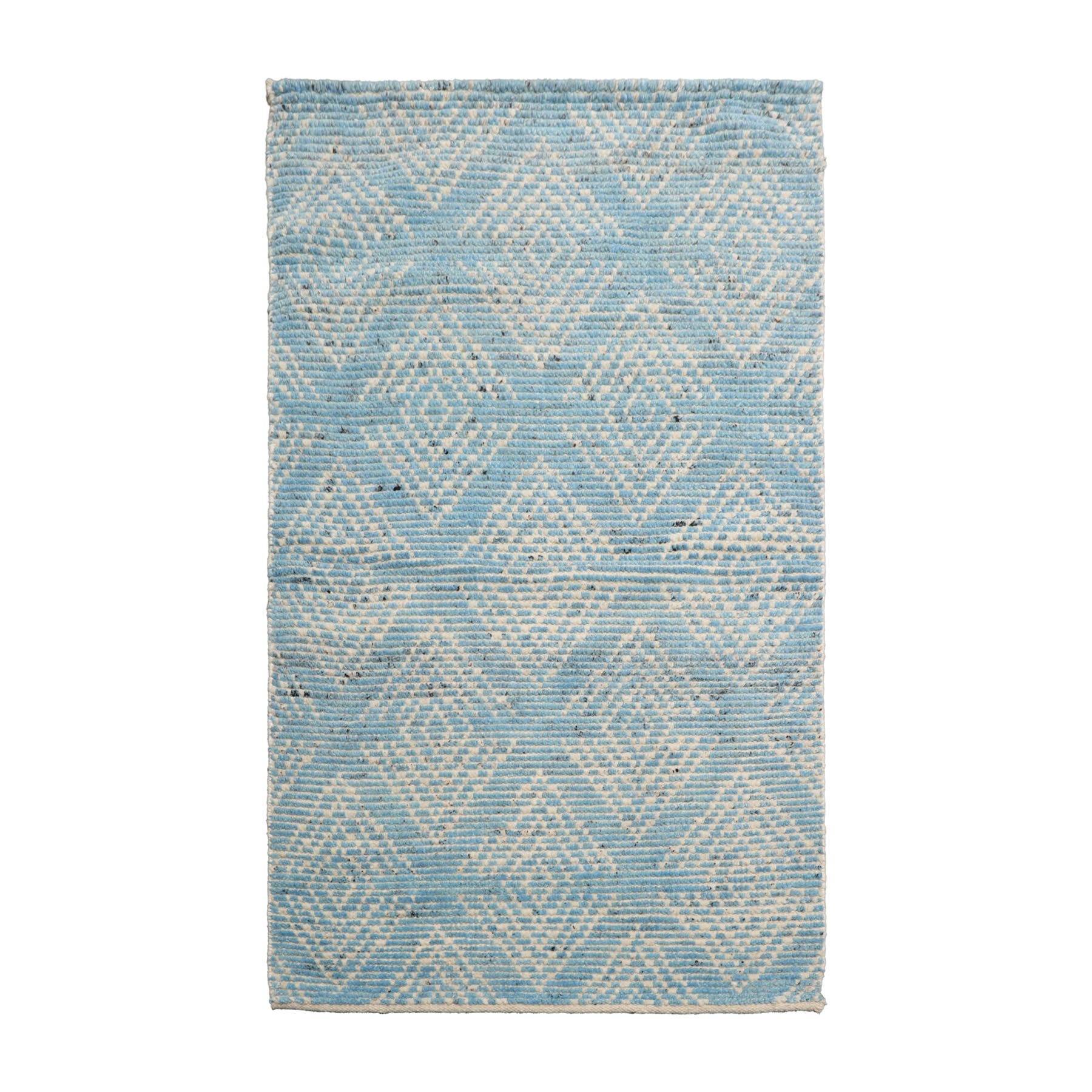 Knotted Rug Blue Hand Knotted 3'0''x5'0" Afghan Moroccan Modern Contemporary Tribal Wool Oriental Area Rug