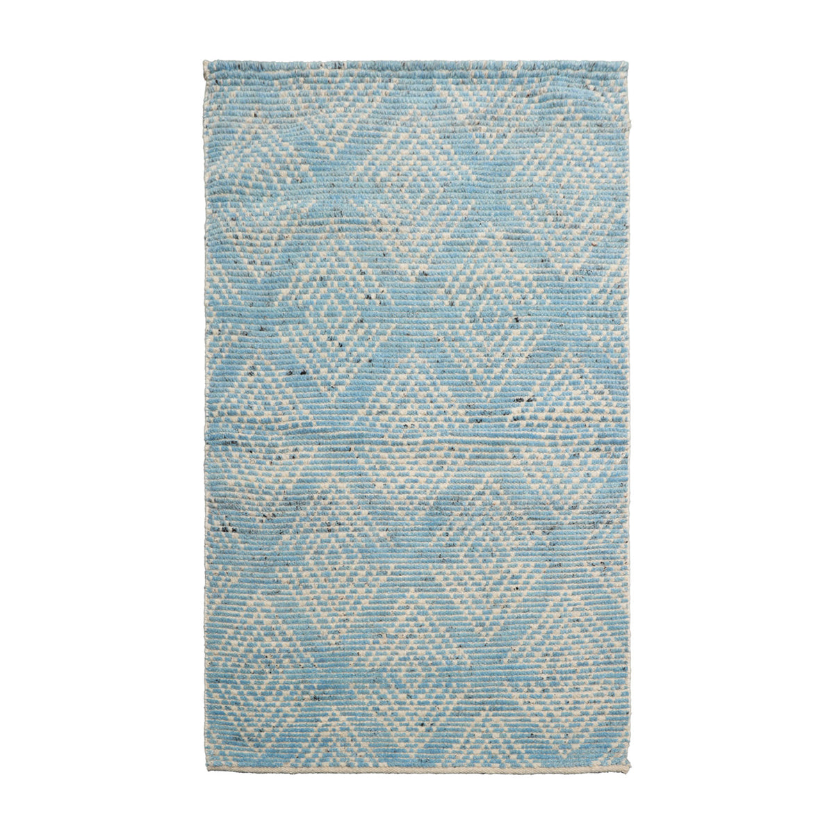 Knotted Rug Blue Hand Knotted 3'0''x5'0" Afghan Moroccan Modern Contemporary Tribal Wool Oriental Area Rug