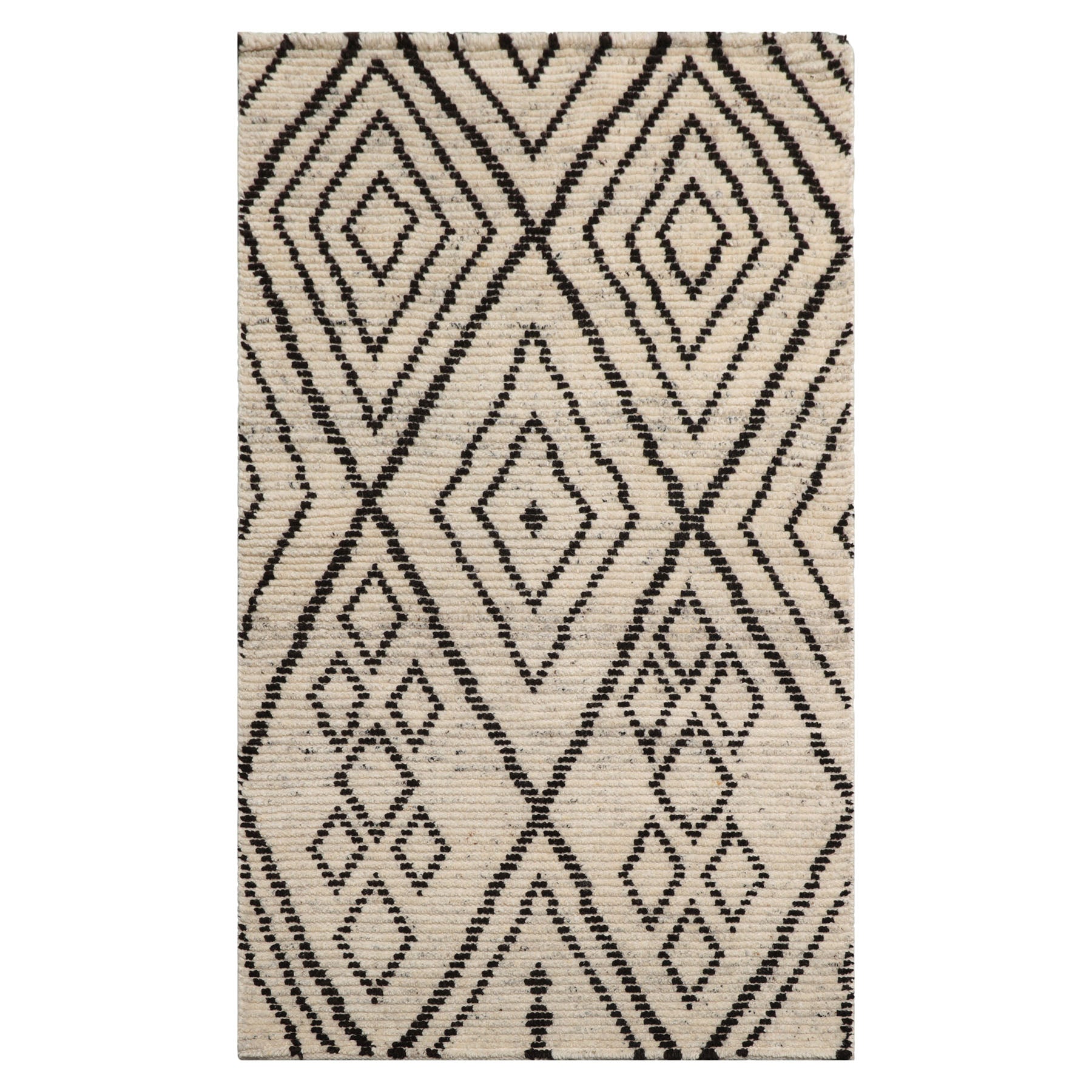 Knotted Rug Beige Hand Knotted 3'0''x5'0" Afghan Moroccan Traditional Tribal Wool Oriental Area Rug