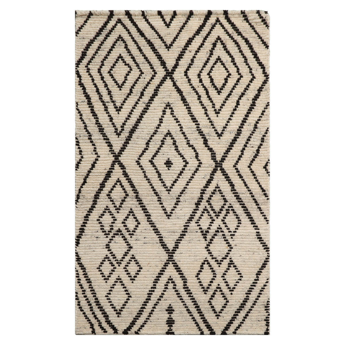 Knotted Rug Beige Hand Knotted 3'0''x5'0" Afghan Moroccan Traditional Tribal Wool Oriental Area Rug
