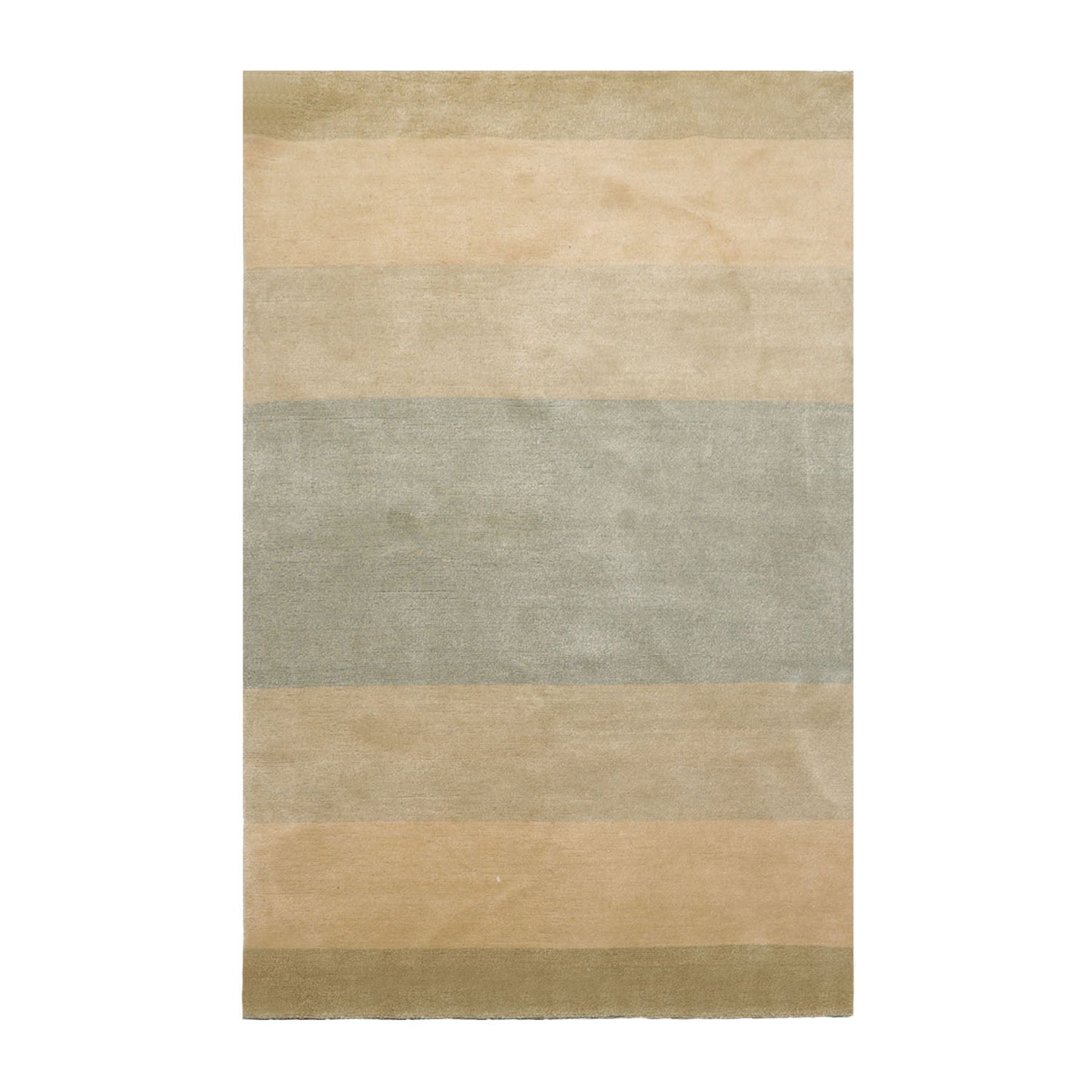 4x6 Aqua, Beige, Champagne Color Hand Knotted Tibetan Wool & Silk Modern Oriental Rug