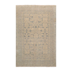 Knotted Rug Beige Gray Hand Knotted 5'x7' Tibetan Transitional 100% Wool Oriental Area Rug