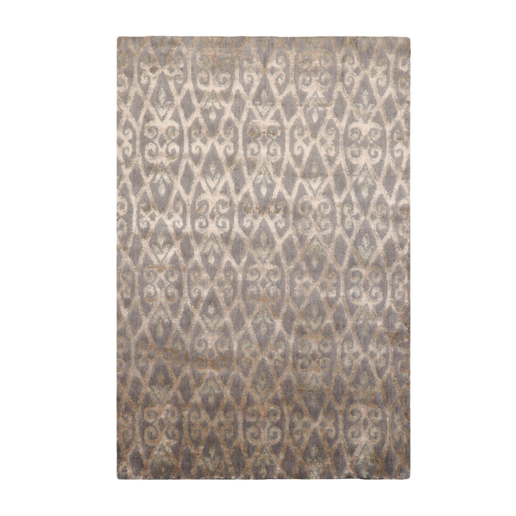 4x6 Gray, Beige, Tone On Tone Color Hand Knotted  100% Wool Transitional Oriental Rug