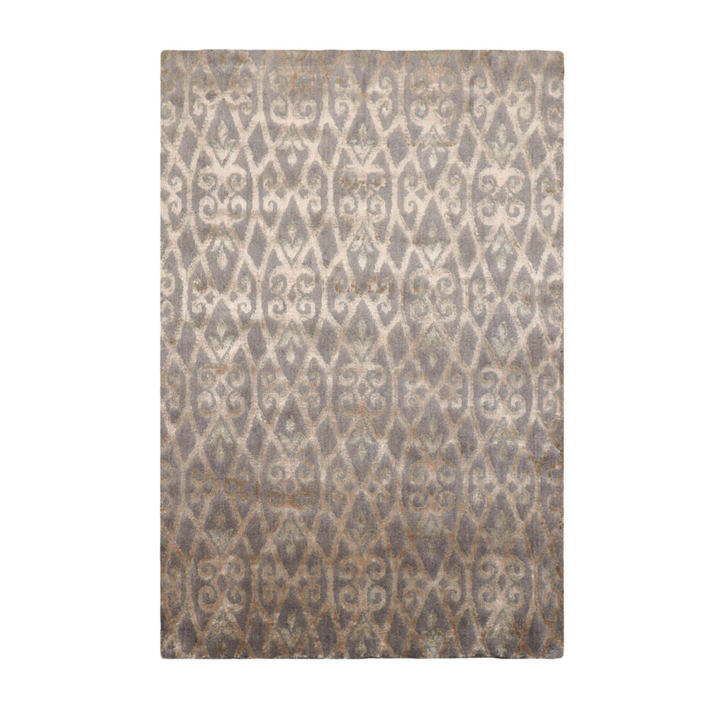 4x6 Gray, Beige, Tone On Tone Color Hand Knotted  100% Wool Transitional Oriental Rug