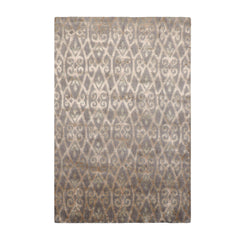 4x6 Gray, Beige, Tone On Tone Color Hand Knotted  100% Wool Transitional Oriental Rug