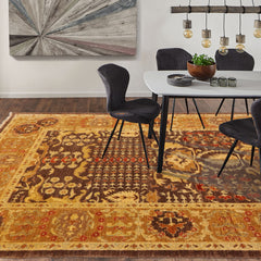 6x9 Brown, Gold, Rust Color Hand Knotted Chobi Peshawar 100% Wool Traditional Oriental Rug