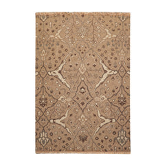 4x6 Camel, Beige, Chocolate Color Hand Knotted Soumak 100% Wool Traditional Oriental Rug