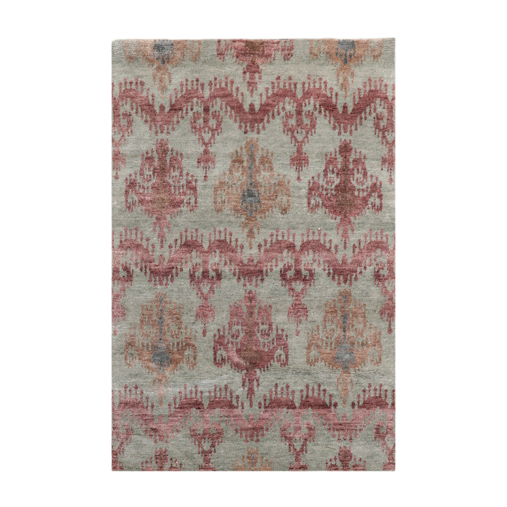 4x6 Gray, Aubergine, Slate Color Hand Knotted Tibetan 100% Wool Transitional Oriental Rug