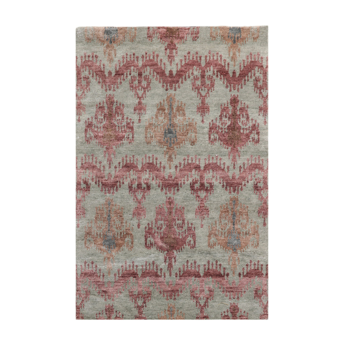 4x6 Gray, Aubergine, Slate Color Hand Knotted Tibetan 100% Wool Transitional Oriental Rug