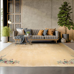 Palace Ivory, Turquoise, Red Color Hand Knotted  100% Wool Traditional Oriental Rug
