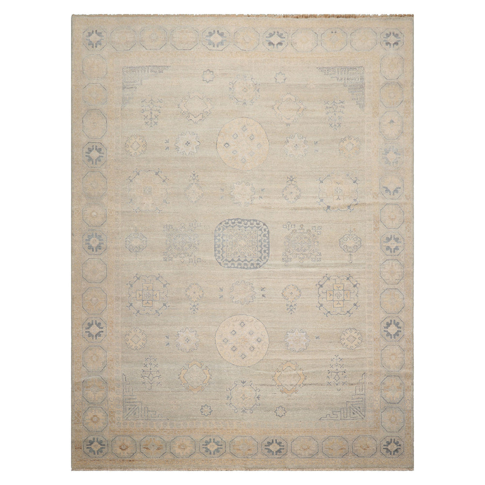 Multi Size Beige Mint Caramel Color Hand Knotted Afghan Oushak Wool Traditional Oriental Rug
