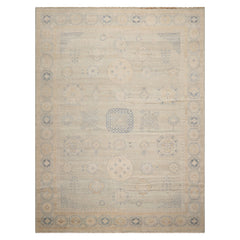 Multi Size Beige Mint Caramel Color Hand Knotted Afghan Oushak Wool Transitional Oriental Rug