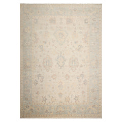 Multi Size Beige Mint Peach Color Hand Knotted Afghan Oushak Wool Traditional Oriental Rug