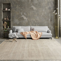 Multi Size Mossy Gray Color Hand Knotted  Wool Modern Oriental Rug