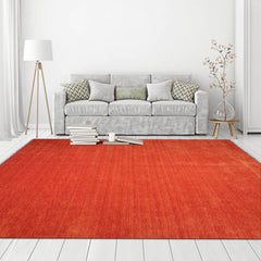 Multi Size Burnt Orange Color Hand Knotted  Wool Modern Oriental Rug