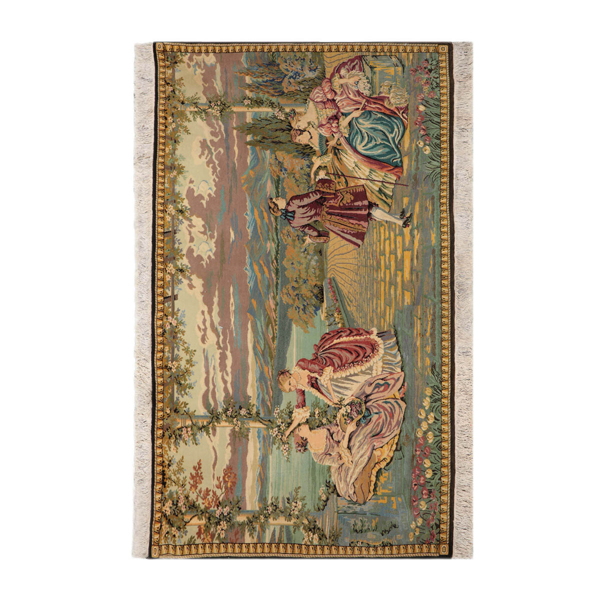 3x5 Beige, Black, Green Color Hand Knotted  100% Wool Traditional Oriental Rug
