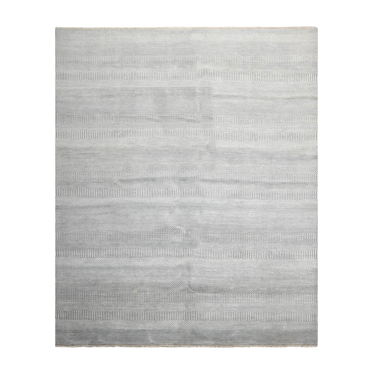 8x10 Gray, White, Color Hand Knotted  100% Wool Modern Oriental Rug