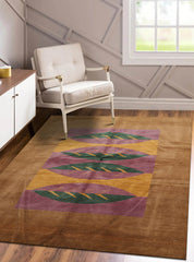 5x7 Lavender, Gold, Brown Color Hand Knotted  100% Wool Contemporary Oriental Rug