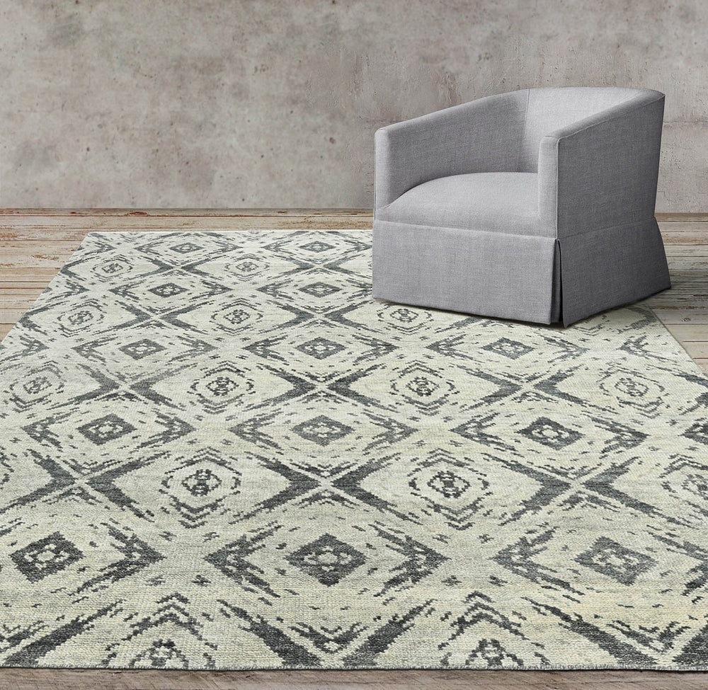Multi Size Tone On Tone Gray Color Hand Knotted Indo Oushak Wool Modern & Contemporary Oriental Rug