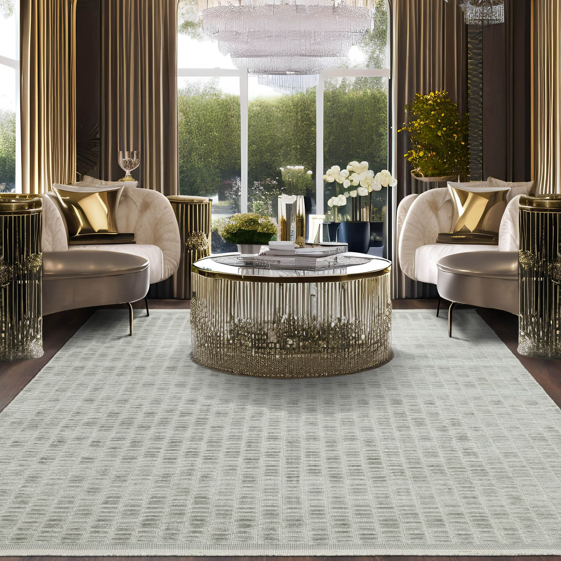6x9 Tone On Tone Gray, , Color Hand Knotted  100% Wool Modern & Contemporary Oriental Rug